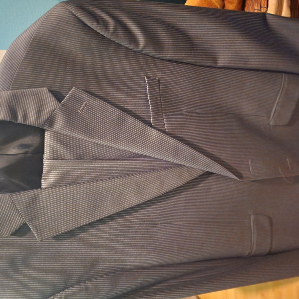 Men's Gray Pinstripe Blazer